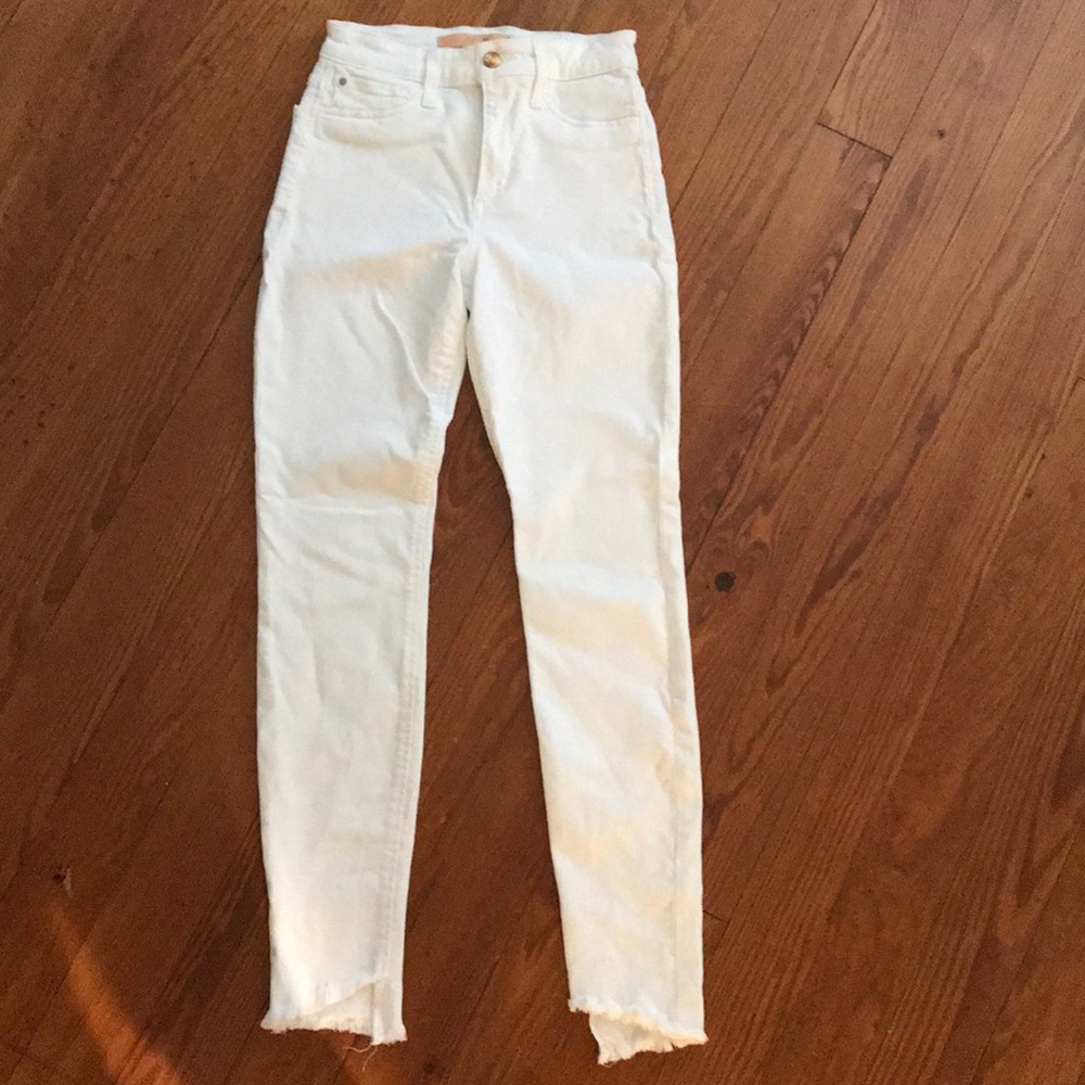 Joes jeans high rise frayed skinny jeans